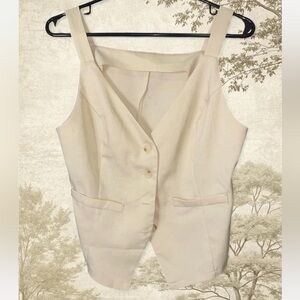 SHEIN Beige Button-Up Vest